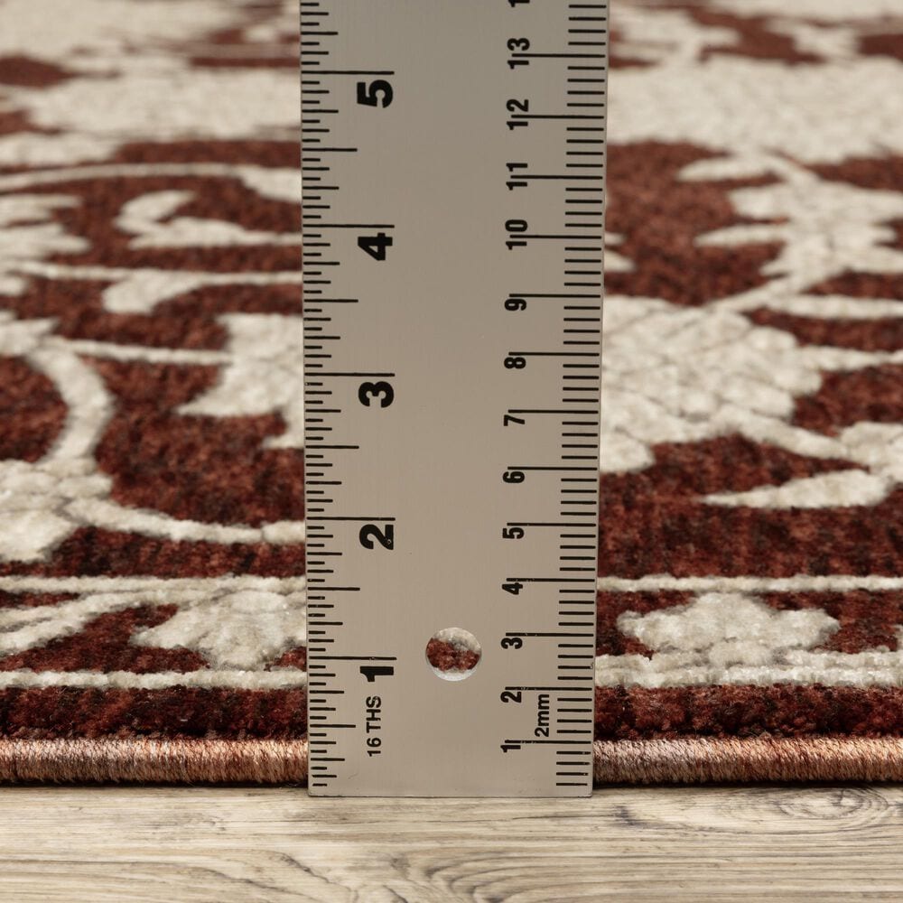 Oriental Weavers Capella Red and Beige 6&#39;7&quot; x 9&#39;6&quot; Area Rug, , large