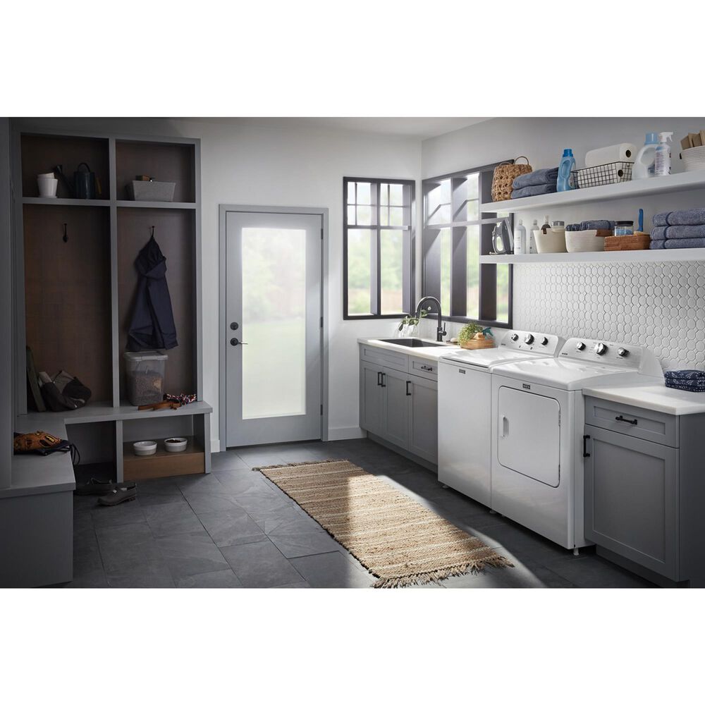 Maytag 4.3 Cu. Ft. Top Load Impeller Washer and 7.0 Cu. Ft. Electric Wrinkle Prevent Dryer Laundry Pair in White, , large