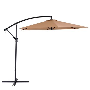 CorLiving 9" Tilting Cantilever Umbrella without Base in Taupe, , large