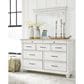Ashley Kanwyn 9 Drawer Dresser in Distressed Whitewash, , large