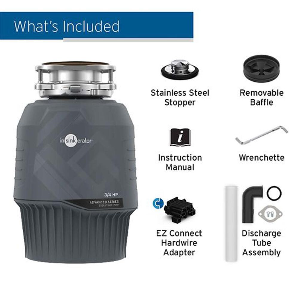 InSinkerator Evolution 3/4 HP Garbage Disposal in Gray, , large