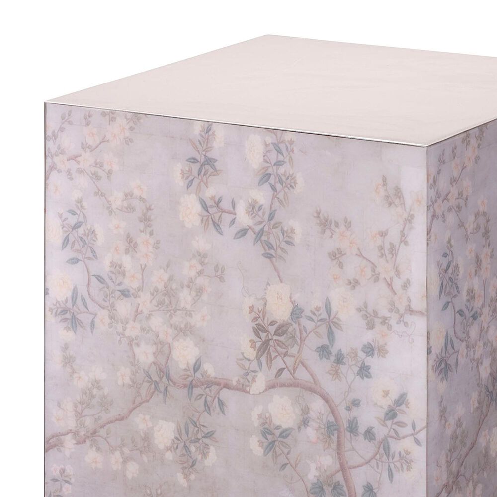 Splendor Living Rockwell Floral Accent Side Table in Lavender and Gold, , large