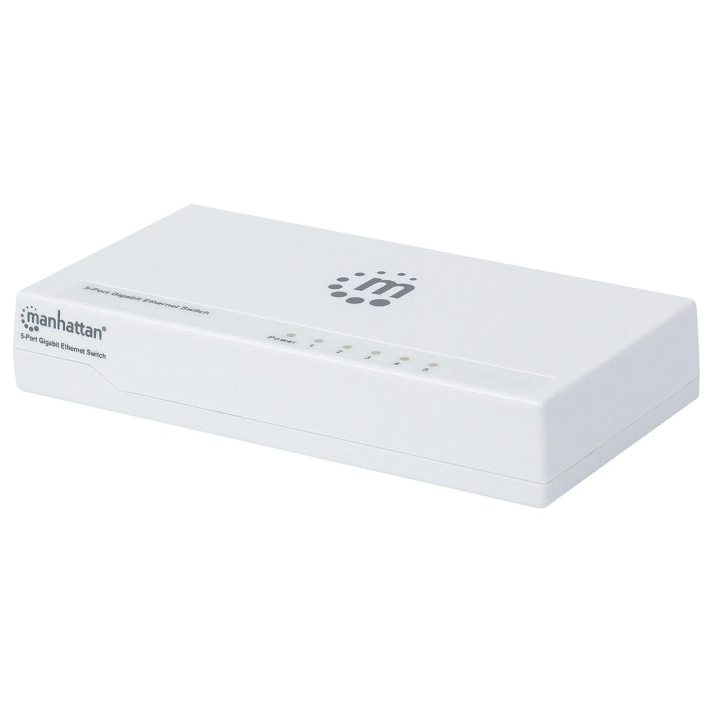 Manhattan 5-Port Desktop Gigabit Ethernet Switch in White, , large