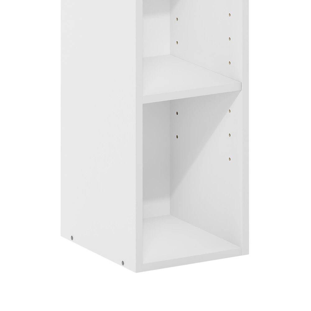HOMLUX 2-Tier Open Bookcase with 8" Shelf in White, , large
