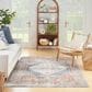 Nourison Astra Machine Washable ASW11 6"7" x 9" Denim and Multicolor Area Rug, , large