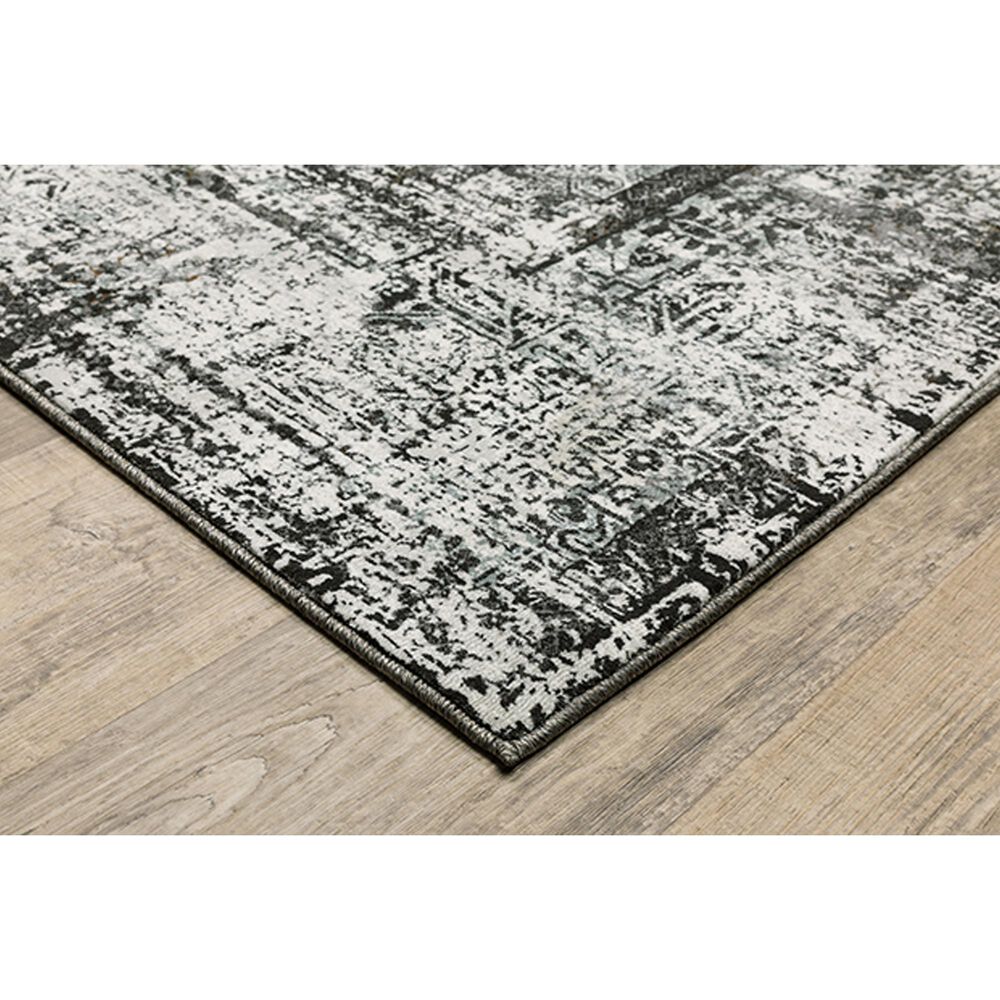 Oriental Weavers Gemini Faded Medallion 2&#39;3&quot; x 7&#39;6&quot; Charcoal Runner, , large