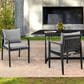 Blue River Cayman Outdoor Arm Chair with Dark Grey Cushion in Black (Set of 2), , large