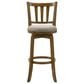 Armen Living Wren Swivel Bar Height Stool with Static Gray Upholstery in Sepia Brown, , large