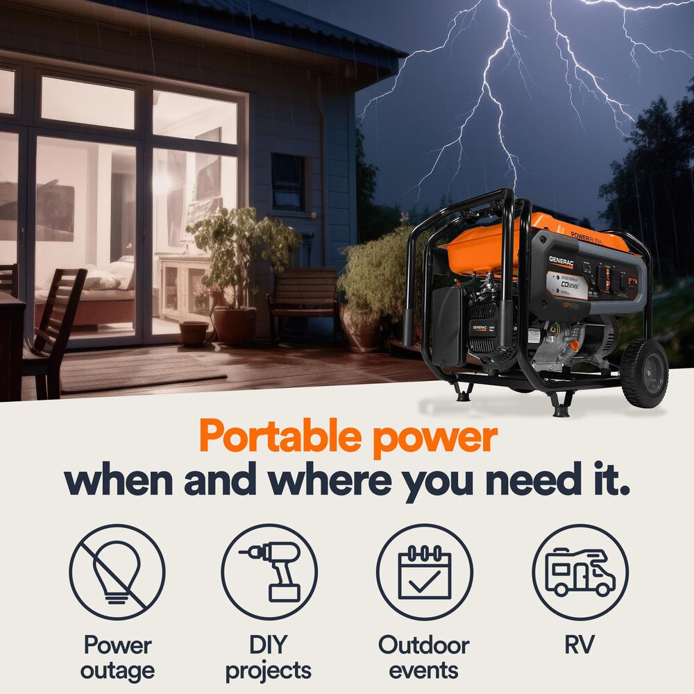 Generac 6500-Watt Portable Generator in Orange, , large