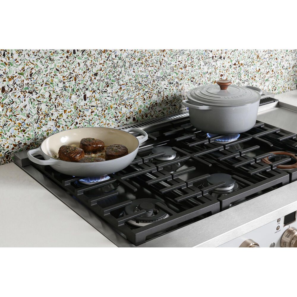 Cafe 8.25 Cu. Ft. Freestanding Dual Fuel Range with Double Oven in Matte White and Brushed Bronze, , large