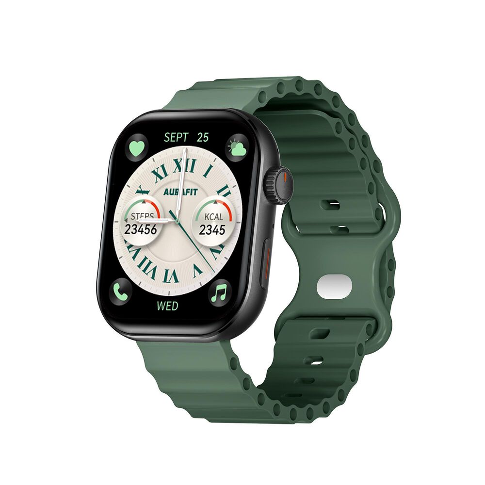 AuraFit Flex 3 Smartwatch in Black & Green, , large