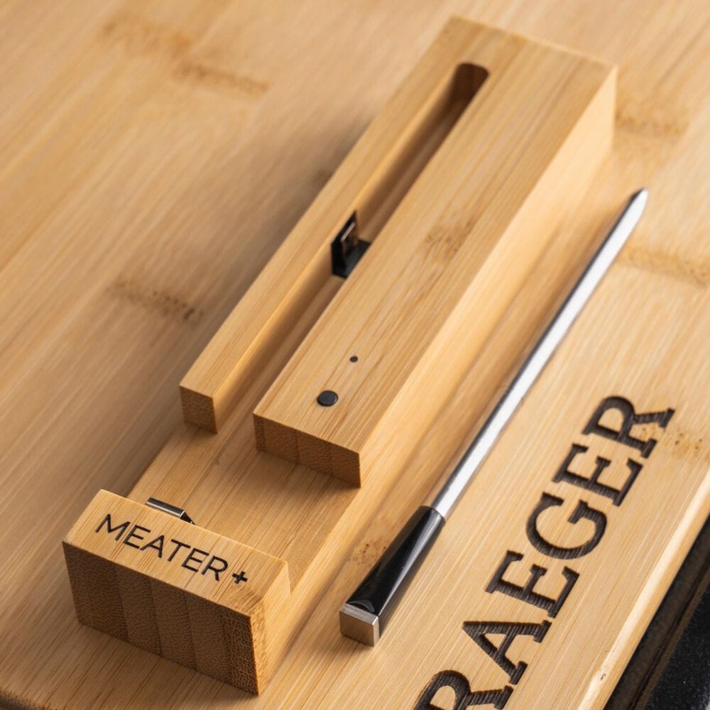 Traeger Grills Meater Plus Wireless Meat Thermometer in Honey and Stainless Steel, , large