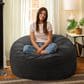 Jaxx Saxx 4" Large Round Bean Bag Chair in Black, , large