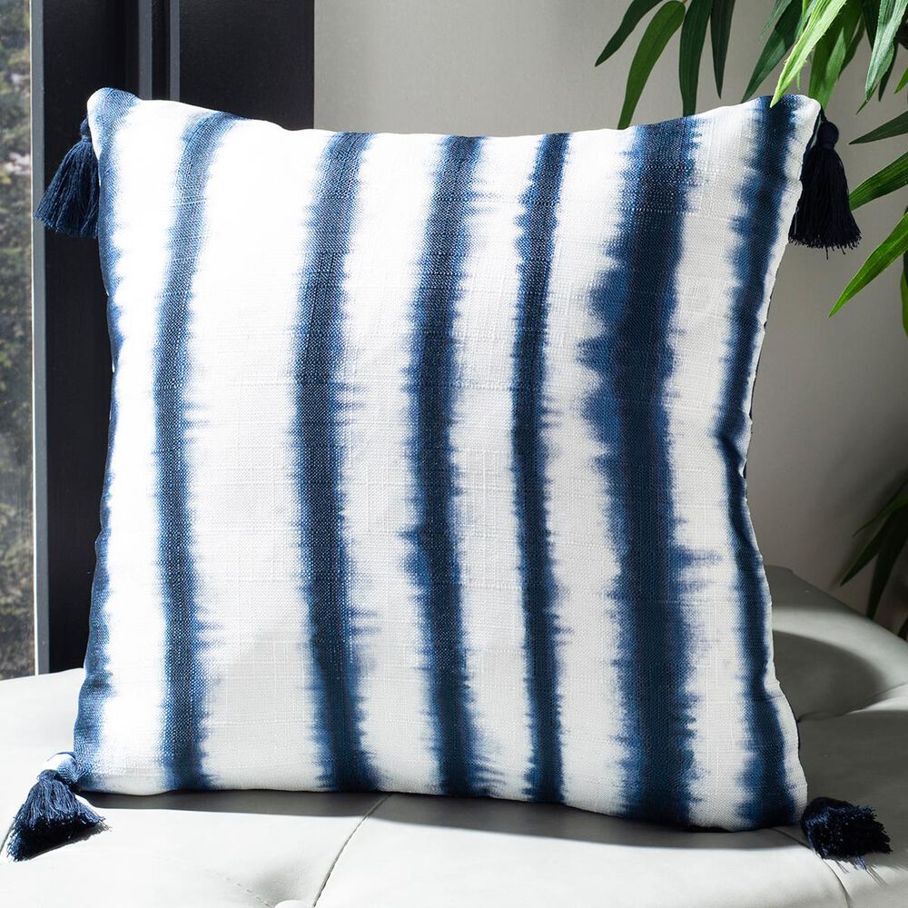 Safavieh Cassia Pillow in Navy/White, , large