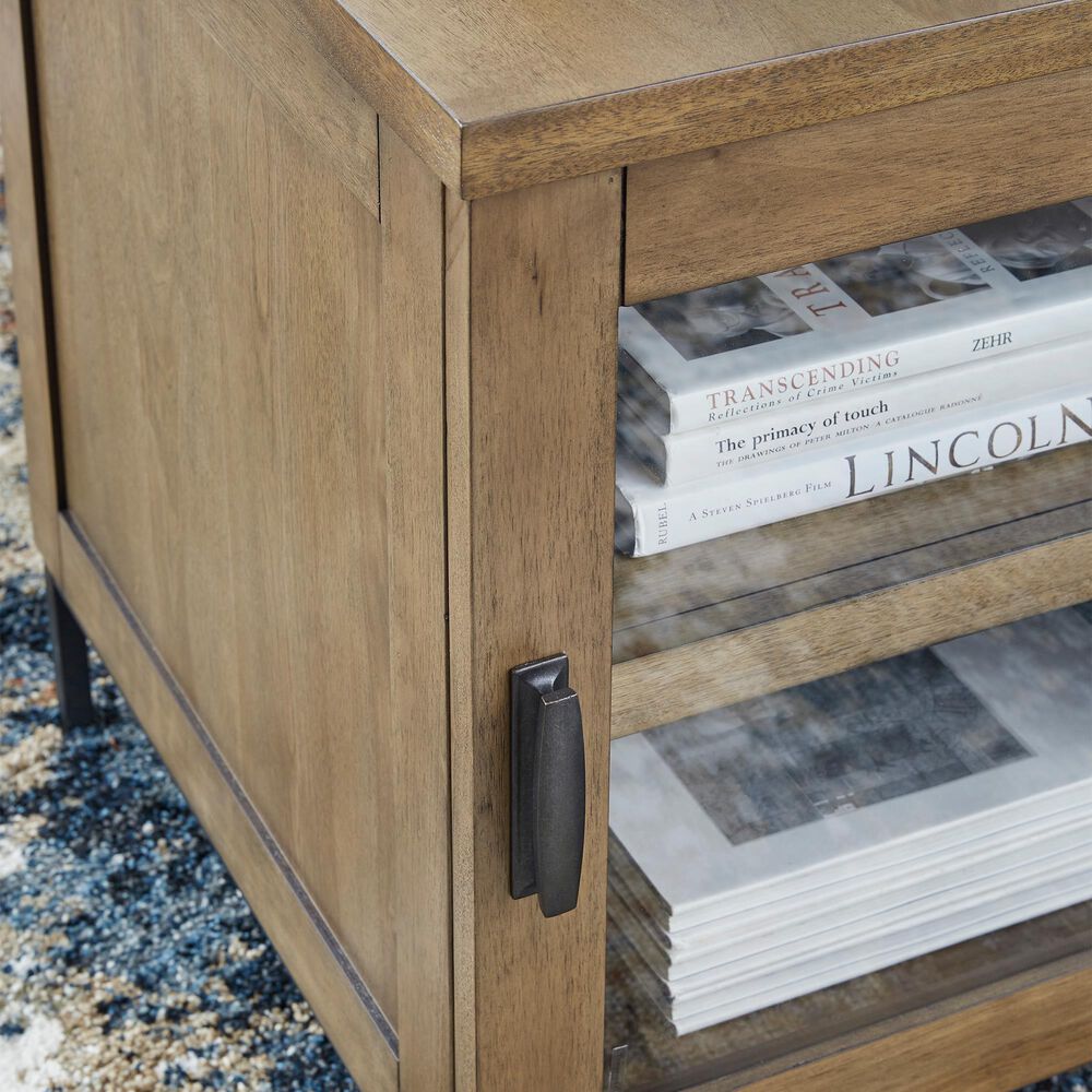Ashley Torlanta Chairside End Table in Brown and Matte Black, , large