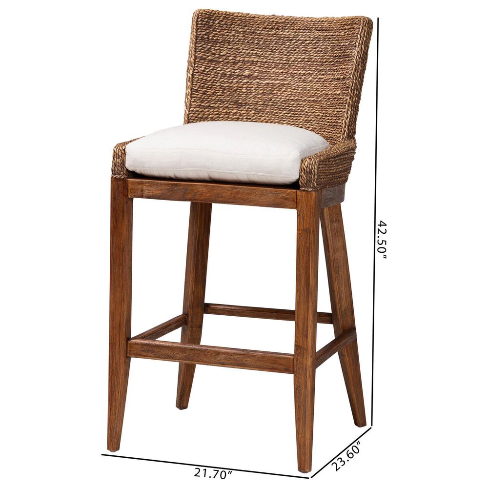 Baxton Studio Ridley Bar Stool in Brown Wash, , large