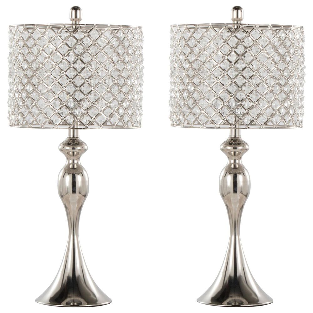 LumiSource Ashland Table Lamp in Polished Nickel (Set of 2), , large