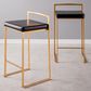 LumiSource Fuji 26" Stacker Counter Stool with Black Upholstery in Gold (Set of 2), , large