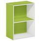 HOMLUX 2-Tier Cube Compact Storage Shelf Organizer Bookcase in Green and White, , large