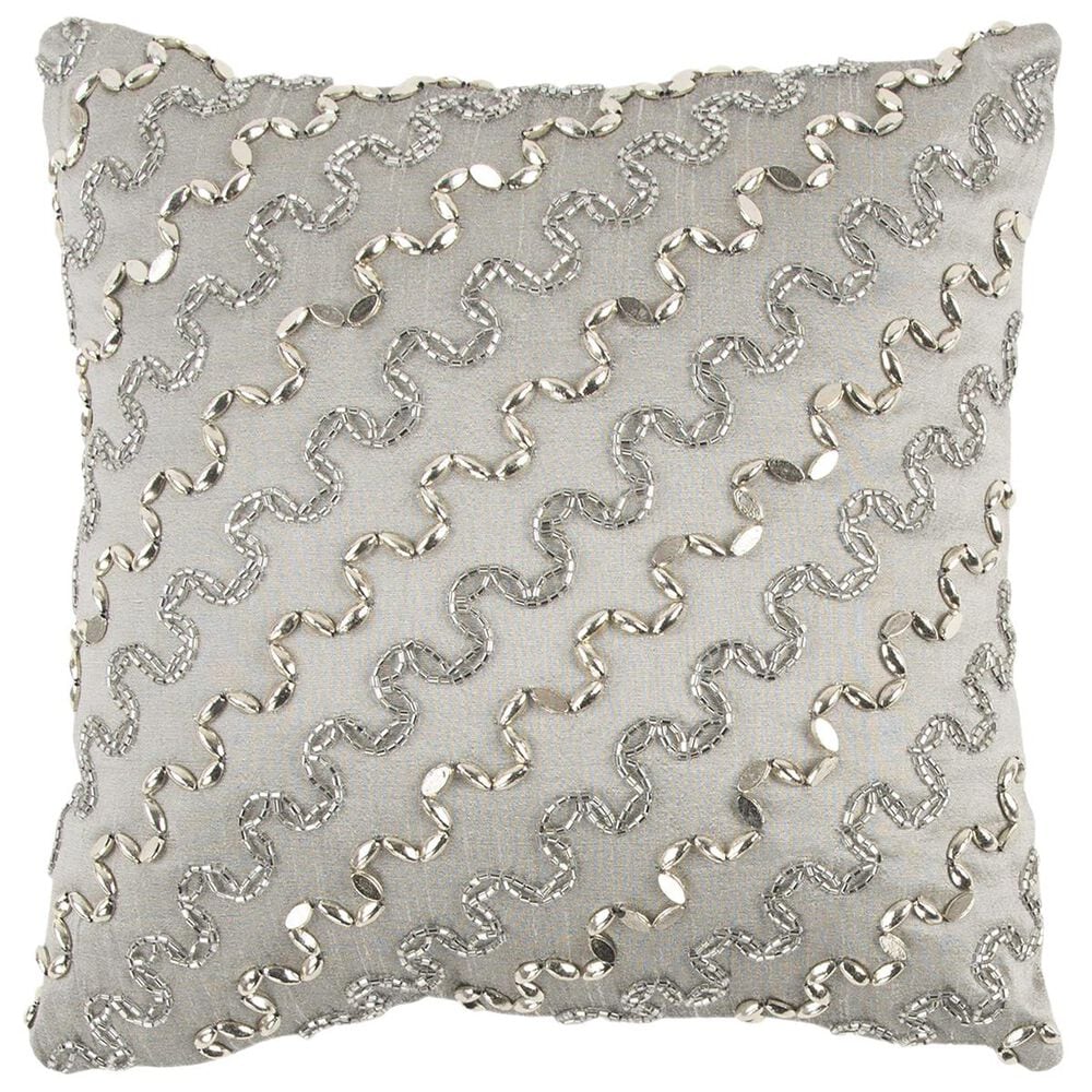 Rizzy Home 12" x 12" Poly Fill Pillow in Silver, , large