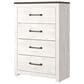 Ashley Gerridan 4 Drawers Chest in White and Gray, , large