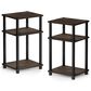 HOMLUX 3-Tier Turn-N-Tube End Table in Columbia Walnut and Black (Set of 2), , large