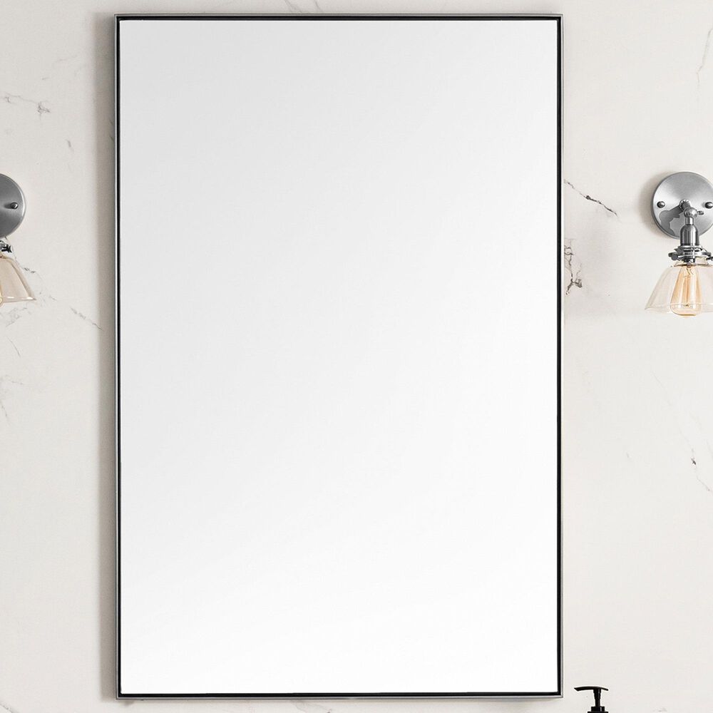 James Martin Rohe 26&quot; Rectangular Mirror in Satin Nickel, , large