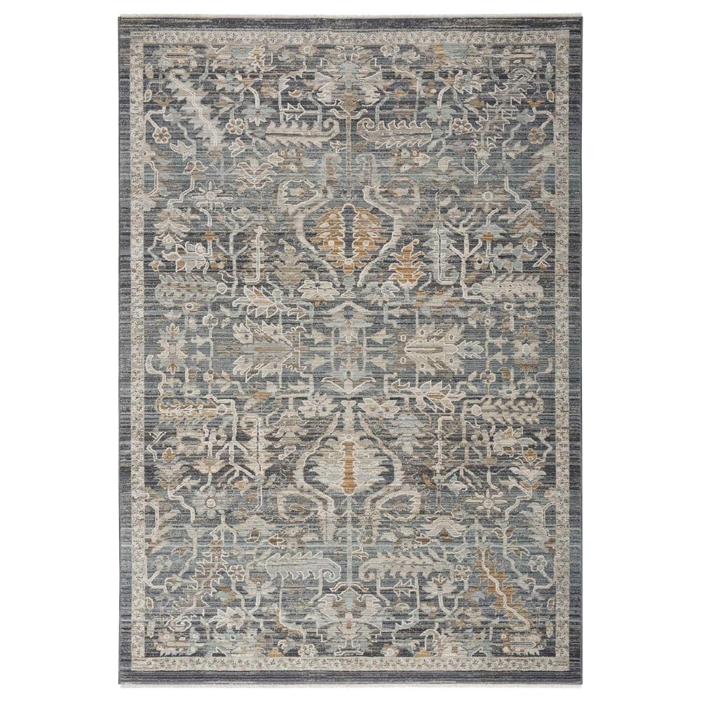 Nourison Lynx 12" x 15"9" Navy and Multicolor Area Rug, , large