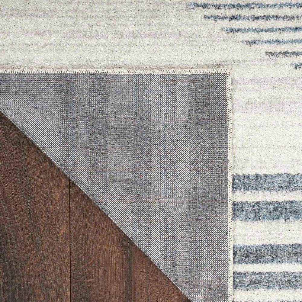 Nourison Astra Machine Washable ASW05 7&#39;10&quot; x 10&#39; Ivory and Blue Area Rug, , large