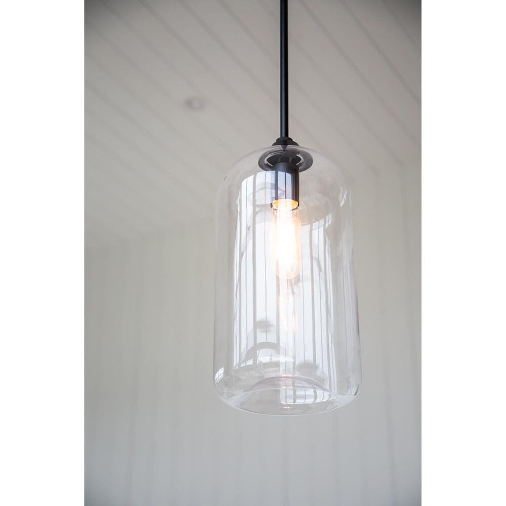 Troy Lighting District 8" 1-Light Pendant in Soft Black and Clear, , large