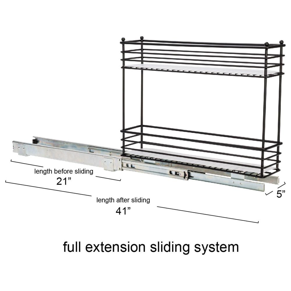 Household Essentials Glidez 2-Tier Multipurpose Pull Out/Slide Out Storage Organizer in Black, , large