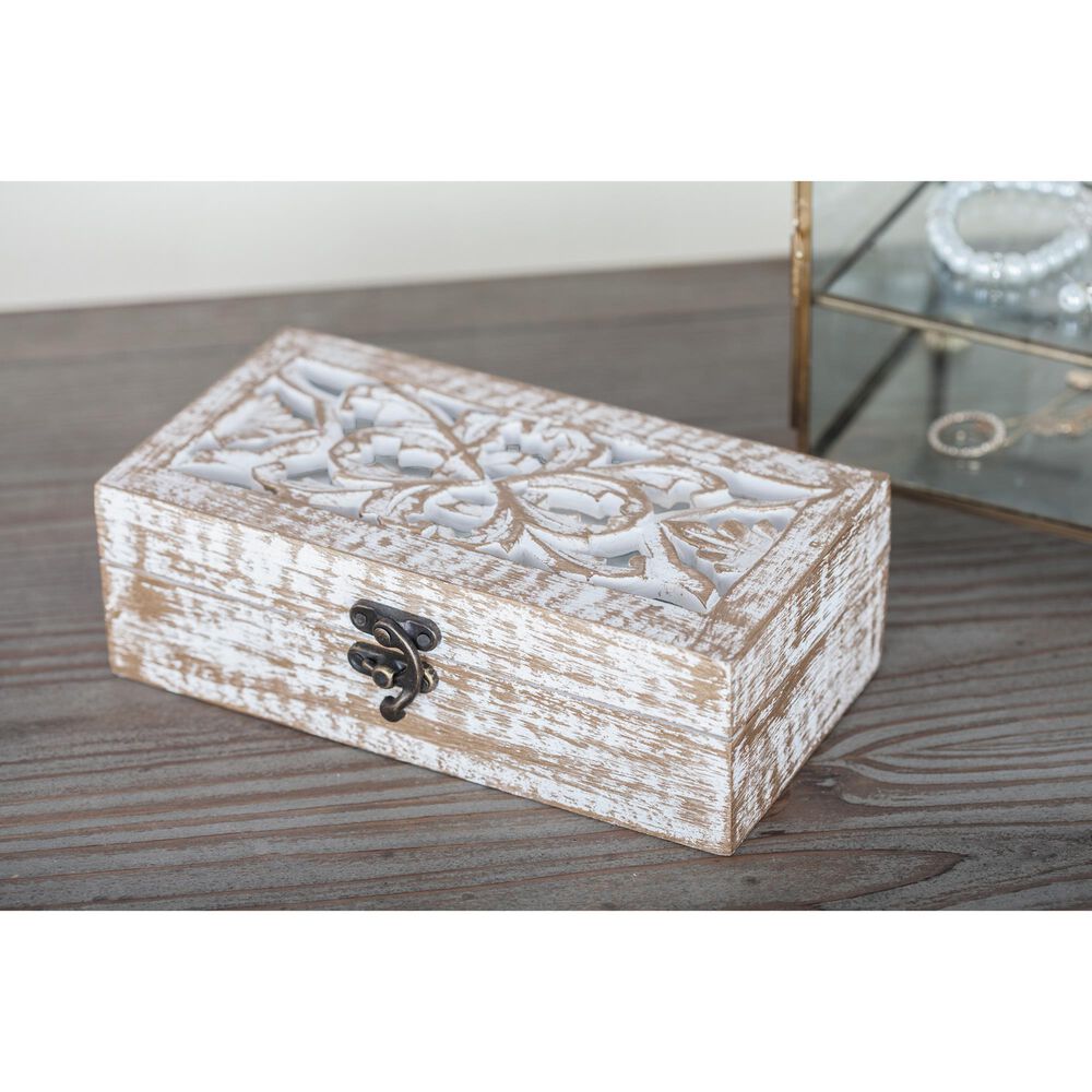 Maple and Jade Coastal Box in White and Brown &#40;Set of 3&#41;, , large