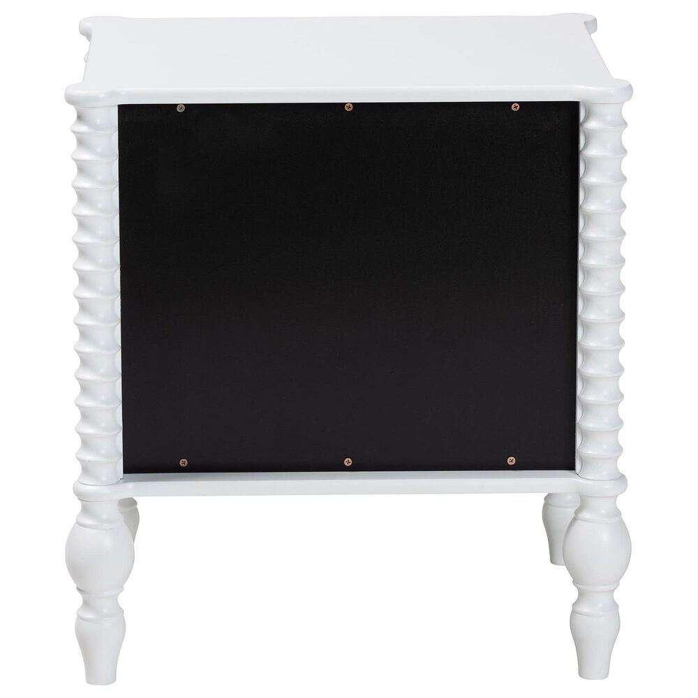 Baxton Studio Callison 2-Drawer Nightstand in White, , large