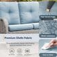 Sunwell Garden Patio Loveseat with Grayish White Frame in Blue, , large