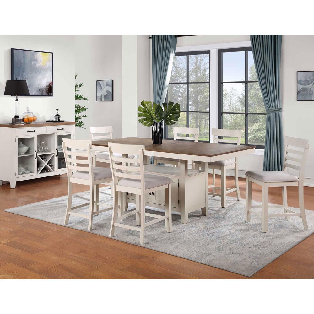 Steve Silver Hyland Counter Table with 20&quot; Leaf in Milk and Honey - Table Only, , large
