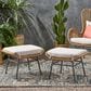 Hearth and Haven Montana Outdoor Ottoman with Beige Cushion in Light Brown and Black (Set of 2), , large