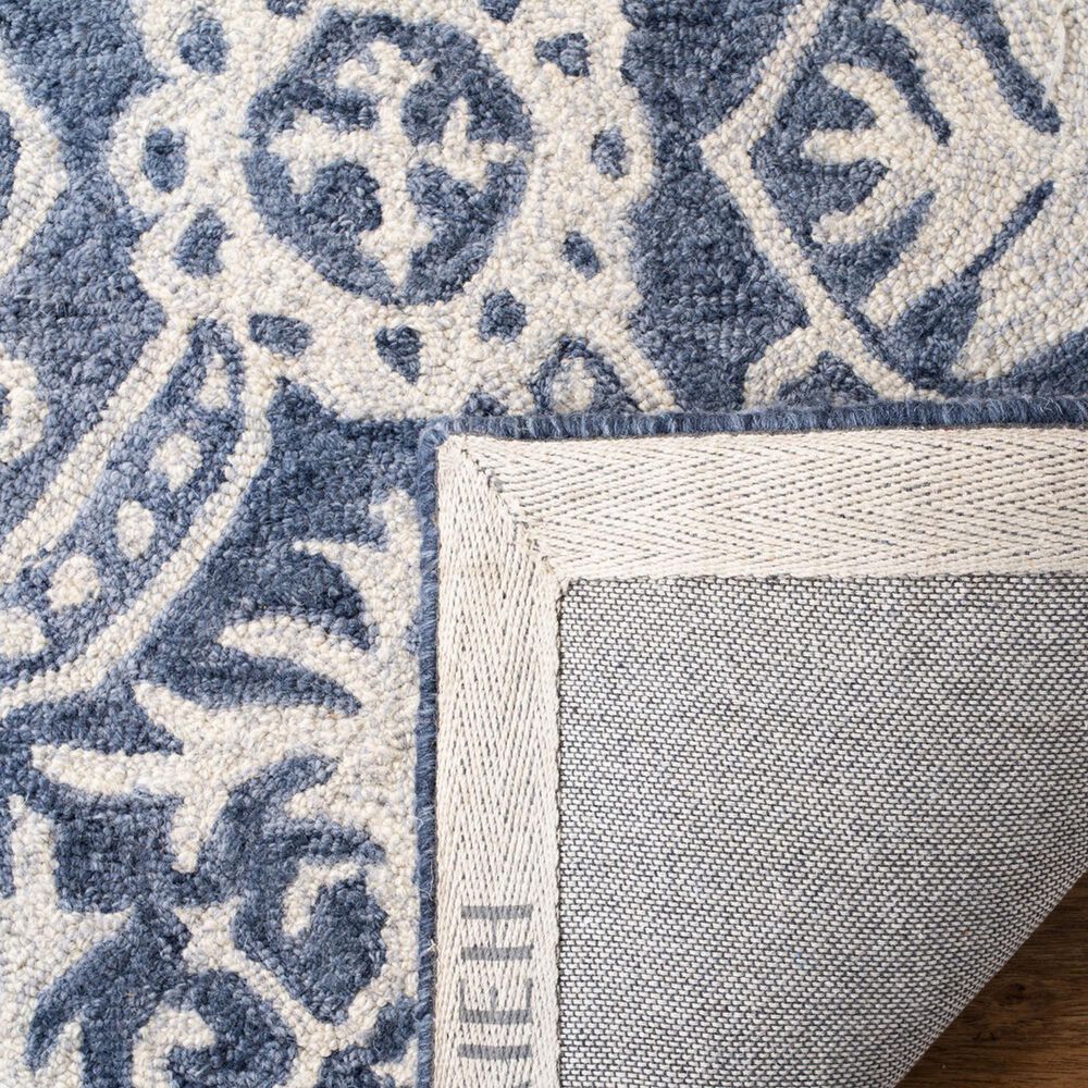 Safavieh Micro-Loop MLP606M 2&#39;3&quot; x 7&#39; Blue and Ivory Runner, , large