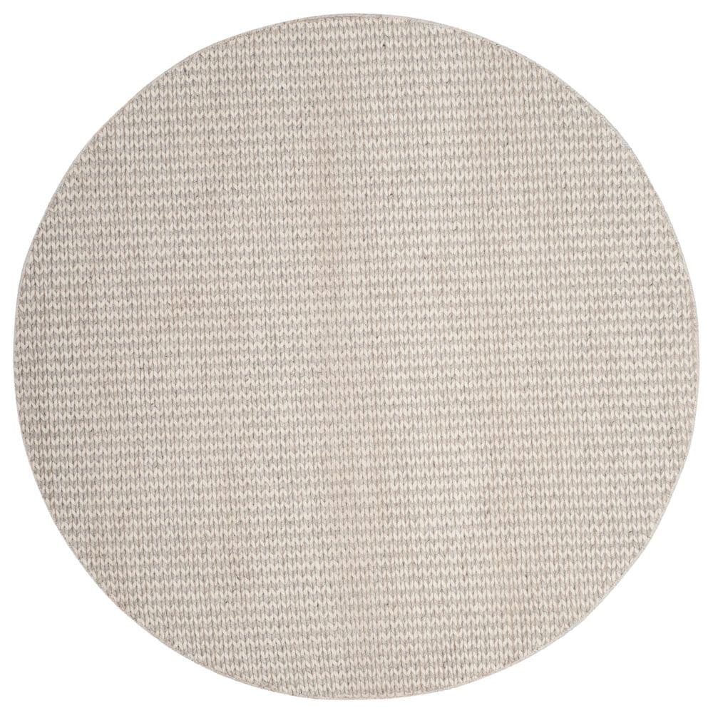 Safavieh Natura 6" Round Ivory and Silver Area Rug, , large
