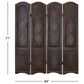 Maple and Jade Traditional Faux Leather Covering Room Divider Screen in Brown, , large