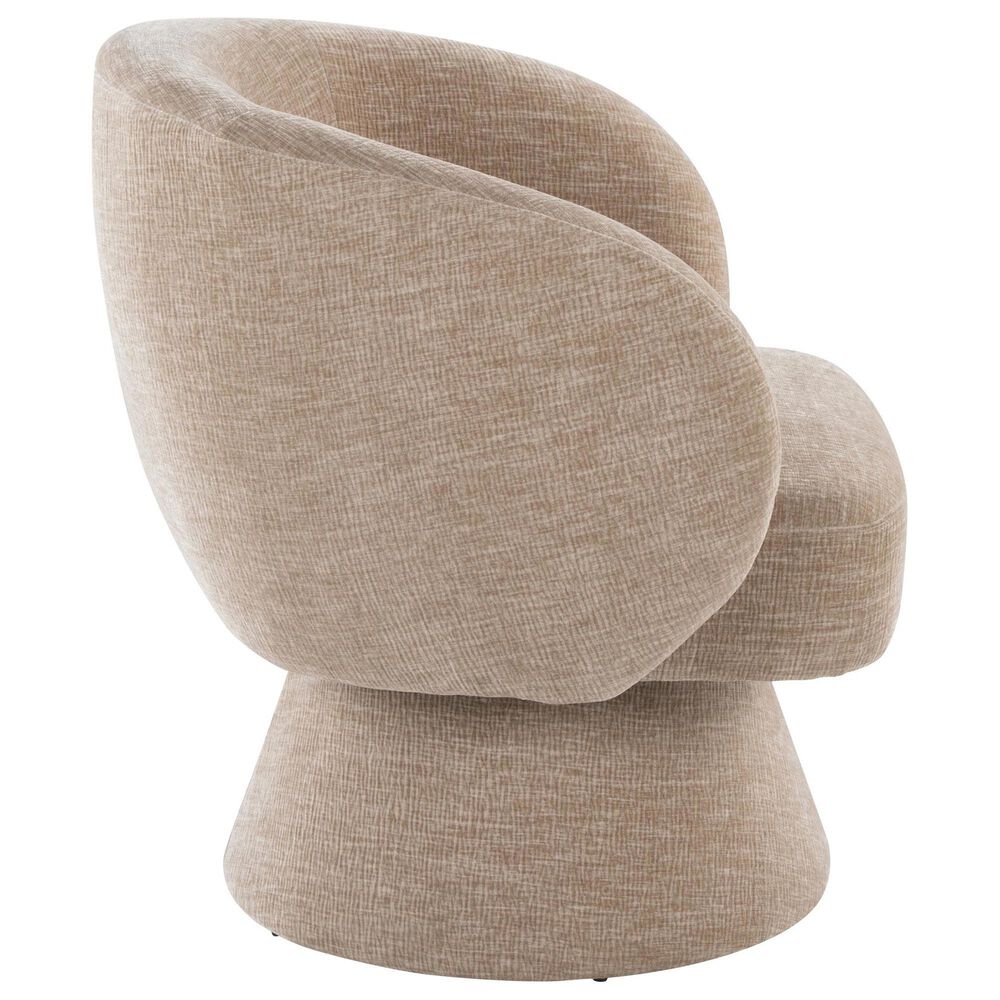 LumiSource Fran Swivel Accent Chair in Light Brown, , large