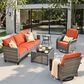HOMLUX 5-Piece Outdoor Conversation Set in Orange Red, , large