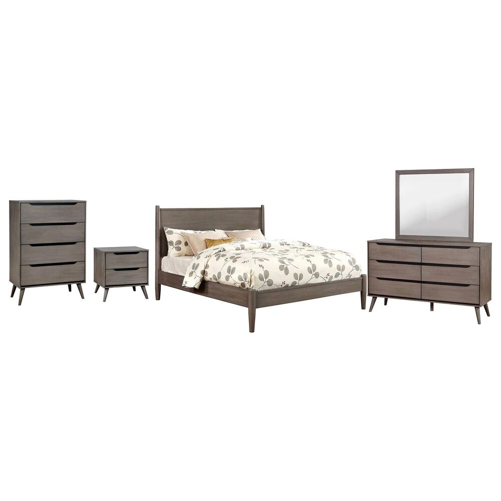 Furniture of America Lennart 5-Piece Queen Set in Gray, , large