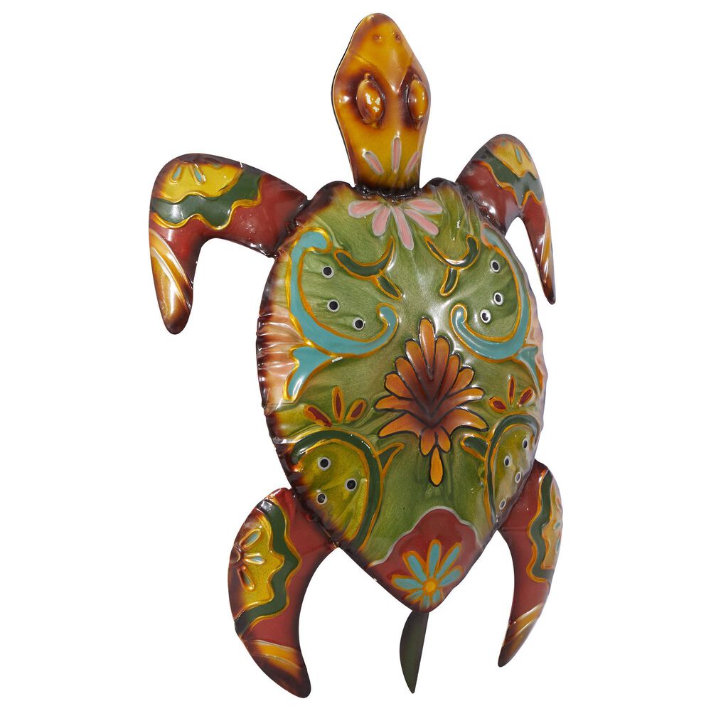 Maple and Jade 19" x 13" Turtle Outdoor Wall Decor in Multicolor, , large