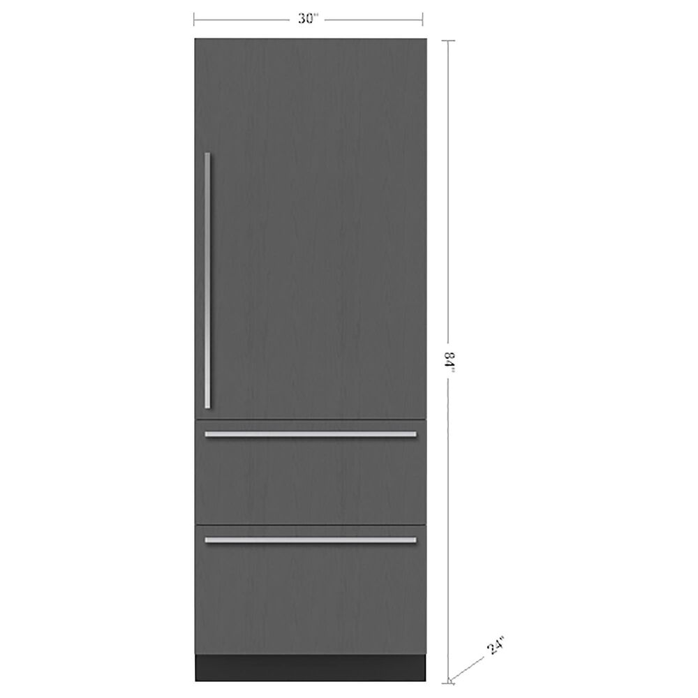 Sub Zero 15.6 Cu. Ft. Designer Right Hinge Over and Under Refrigerator-Freezer in Panel Ready, , large