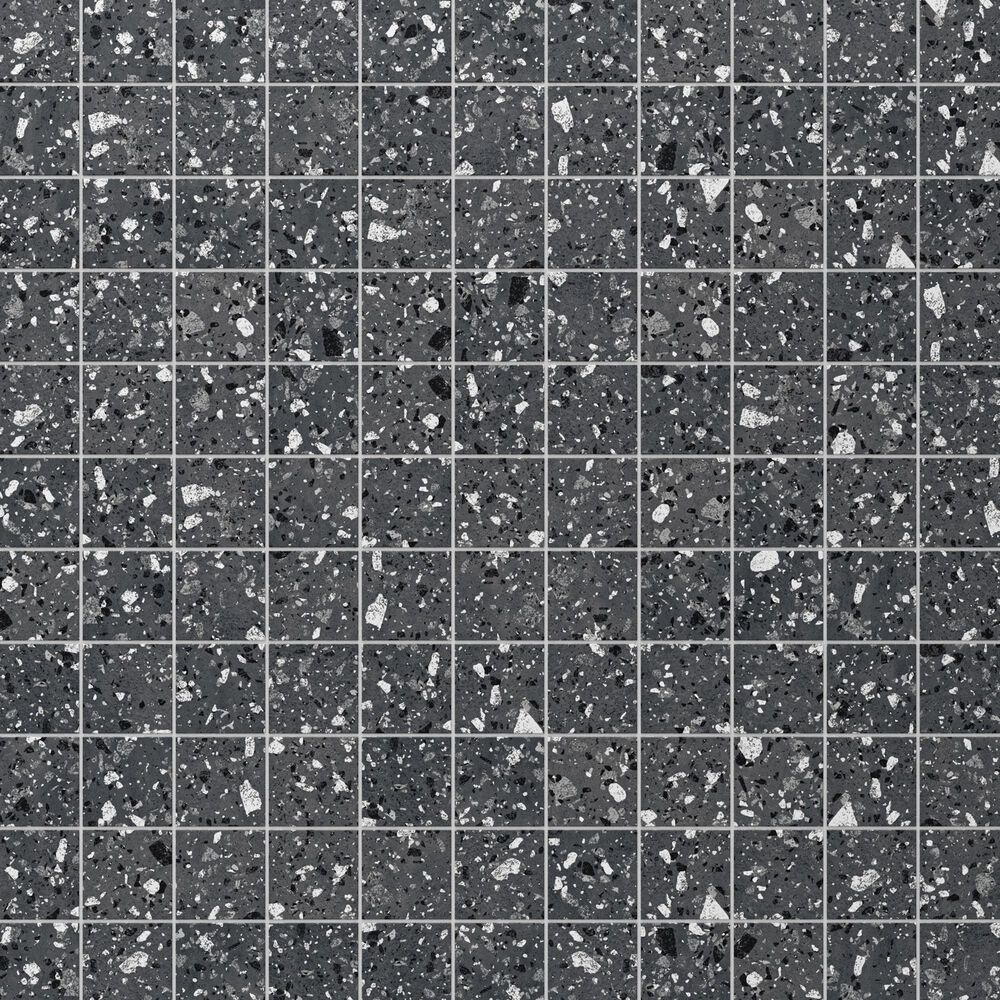 Dal-Tile Poke Raven Flecks 3" x 3" Straight Joint on 12" x 12" Porcelain Mosaic Sheet, , large
