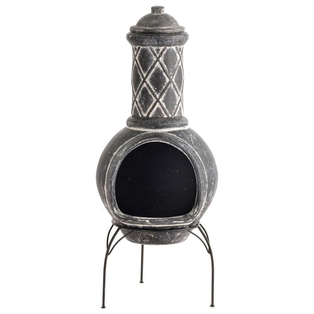 Alfresco Home Medium Trellis Chiminea in Gray Charcoal, , large