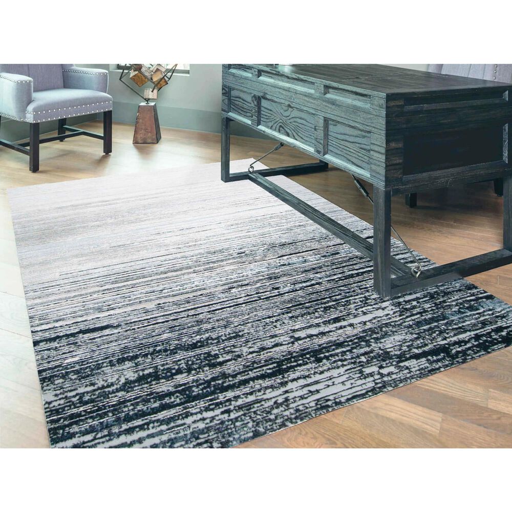 Feizy Micah 8&#39; x 10&#39; Black and Dark Gray Area Rug, , large