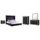 Coaster Tisdall and Lucia 5-Piece Queen Bedroom Set in Black and Chrome, , large