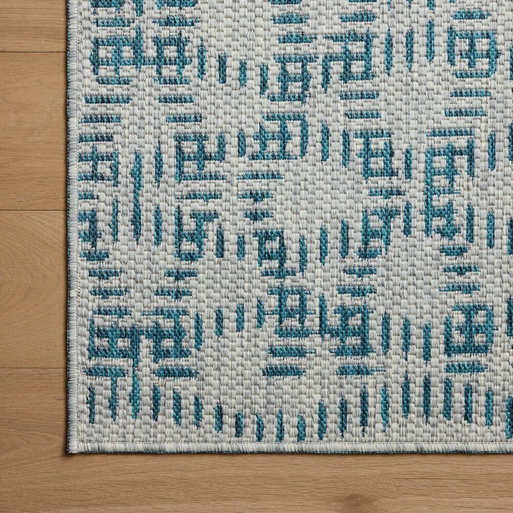 Loloi Easton Fog and Teal 2&#39;3&quot; x 3&#39;9&quot; Indoor/Outdoor Area Rug, , large