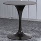 Leisuremod LeisureMod Verve Collection 27 Round Dining Table, Black Base with Sintered Stone Grey Top, , large